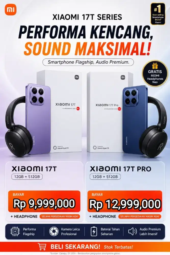Promo New Xiaomi 17T free Headphone Neo
