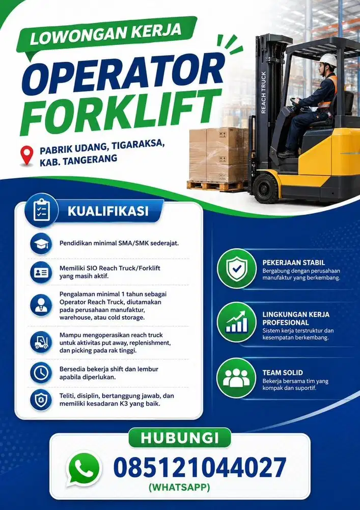 Lowongan Kerja Operator Forklift