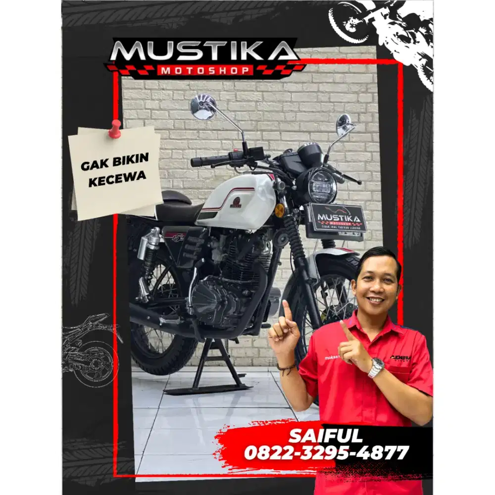 Odo 9rb istimewa!!Beneli Motobi 152cc 2025 white Plat jatim-Mustika