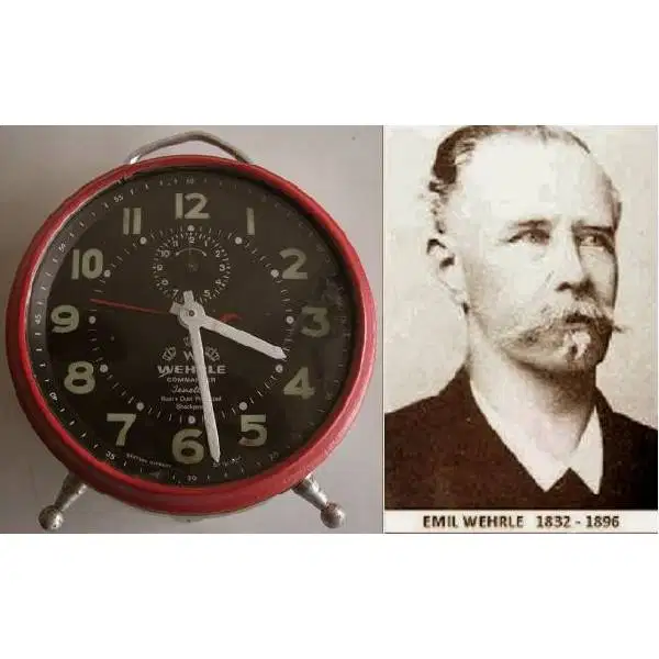 Jam meja/duduk antik Classic military alarm Germany era 1800