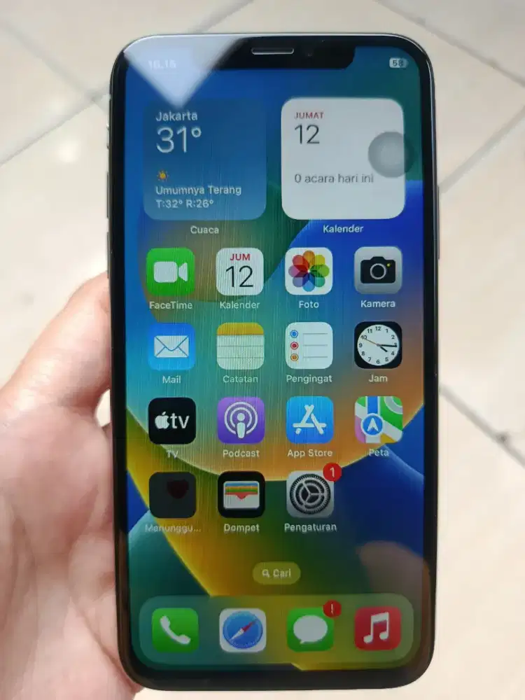Iphone X 64GB Face ID True Tone OFF Sinyal Iclous Aman HP+Kabel Data