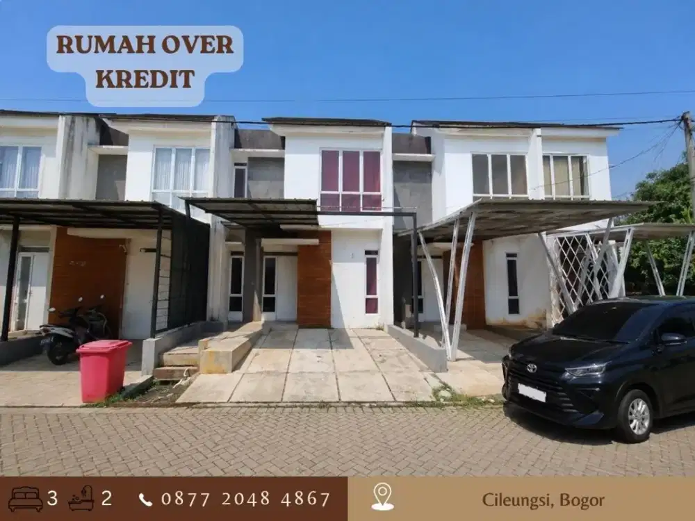 Jual Rumah 85JT Over Kredit ccln Flat dkt Terminal di Cileungsi Bogor