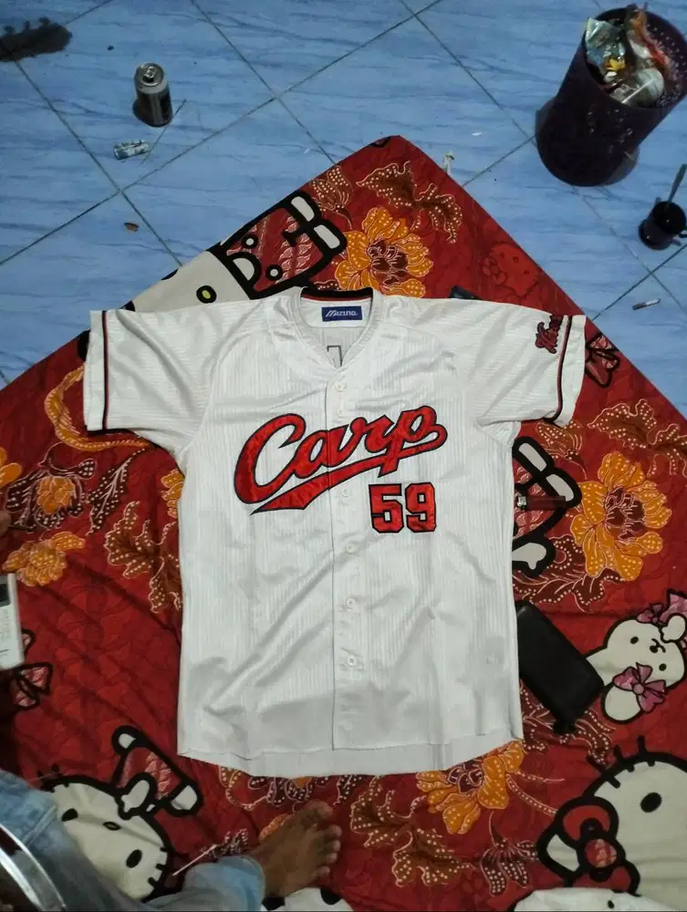 Jersey Rajut Berkualitas Tinggi Kandang Tim Baseball Hiroshima Carp Mi