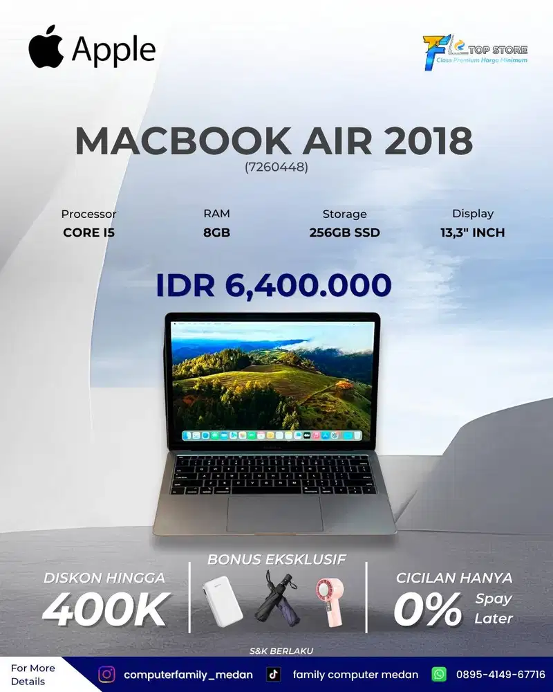 MACBOOK APPLE AIR 13'3 2018 CORE I5 SSD 256/8GB GREY