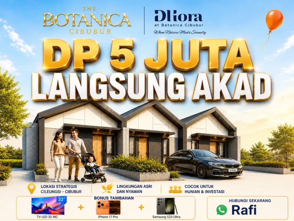Rumah Baru Siap Huni Strategis Cileungsi DP 5 Juta Langsung AKAD