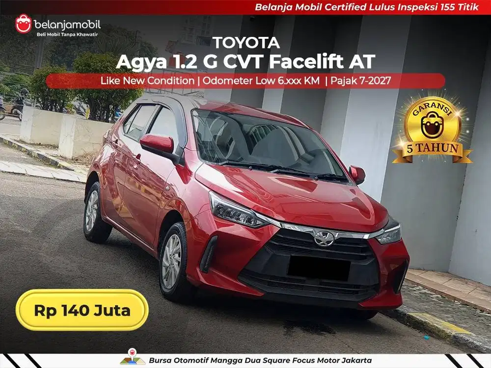 [ LOW KM 6RB ] Toyota Agya 1.2 G CVT Facelift AT 2024/2025