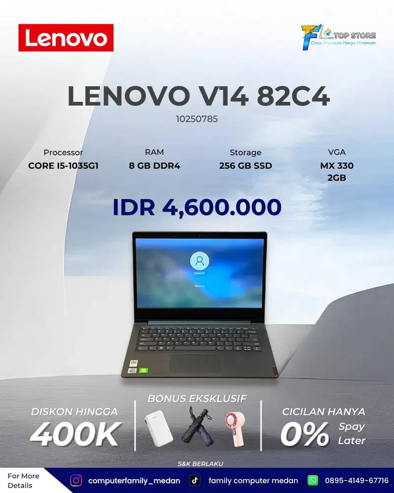 LENOVO V14IIL CORE I5-1035G1 SSD 256/8 GB NVIDIA VGA MX330 2GB