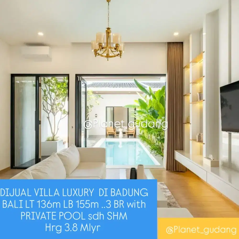 Dijual Villa di Badung Bali Villa Baru Cantik luxury  ada Privite Pool