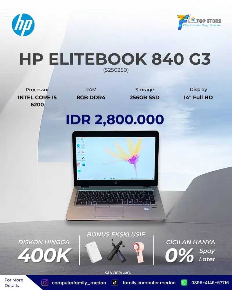 HP ELITEBOOK 840 G3 INTEL CORE I5 6200 SSD 256/8GB BACKLITE
