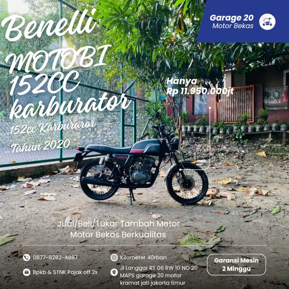 Benelli MOTOBI 152 karburator
Tahun 2020