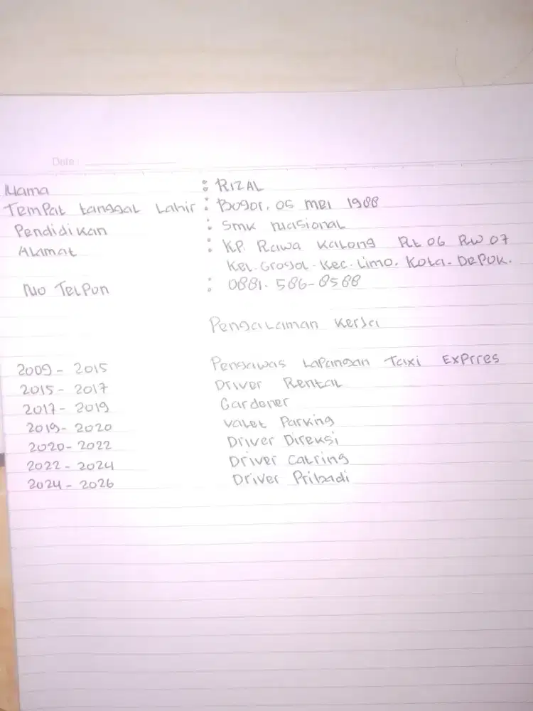 Mencari pekerjaan driver