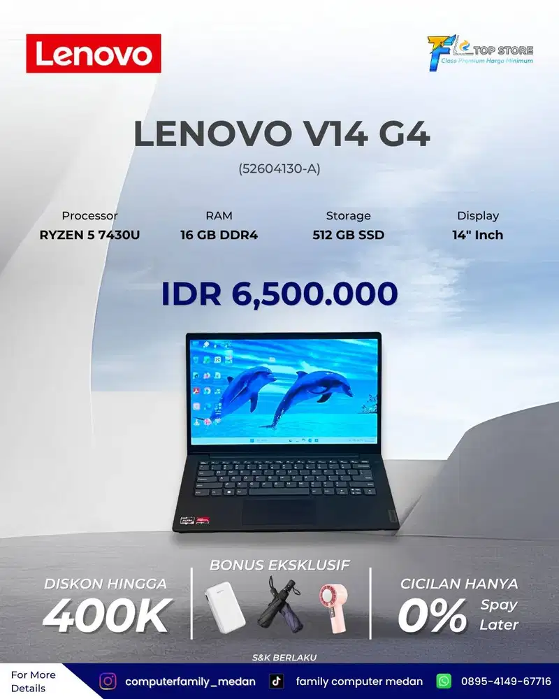 LENOVO V14 G4 ABP AMD RYZEN 5 7430U 16/512GB SSD