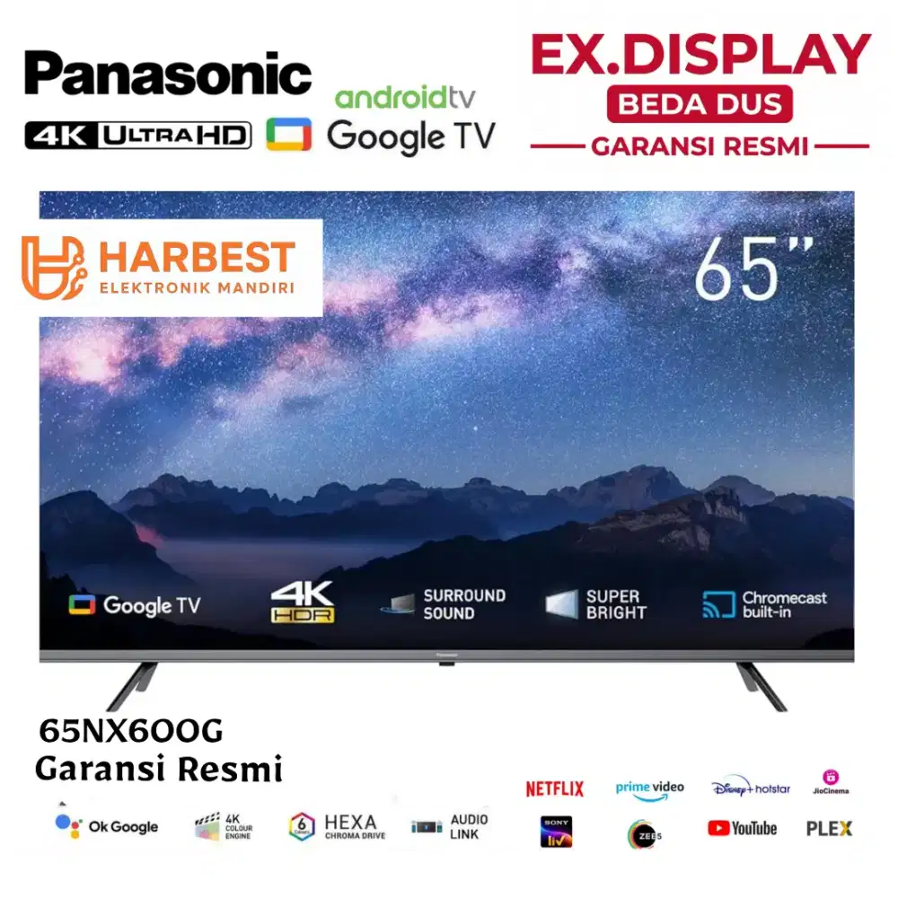 PANASONIC UHD 4K 65 Inch Google Android TV 65NX600G Digital Dolby HDR