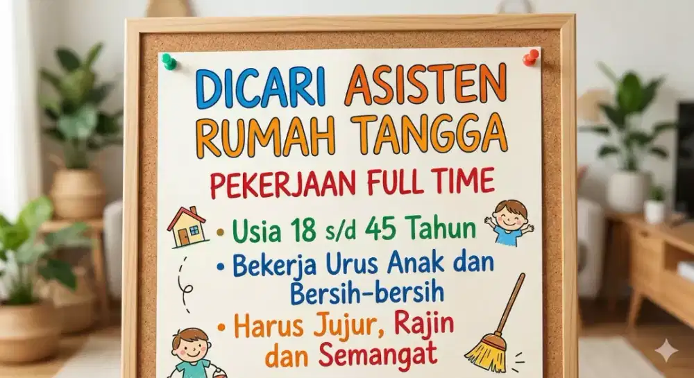 Dicari asisten rumah tangga