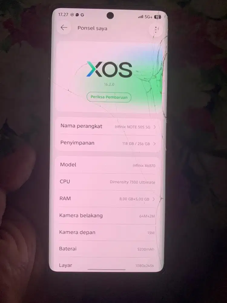 Infinix note 50s 5G (simak deskripsi)