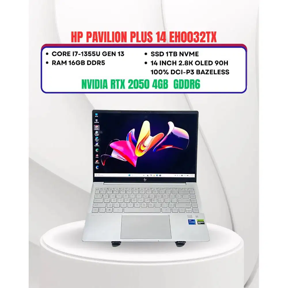 HP PAVILION PLUS 14 CORE I7-1335U NVIDIA RTX 2050 RAM 16GB SSD 1TB 14I