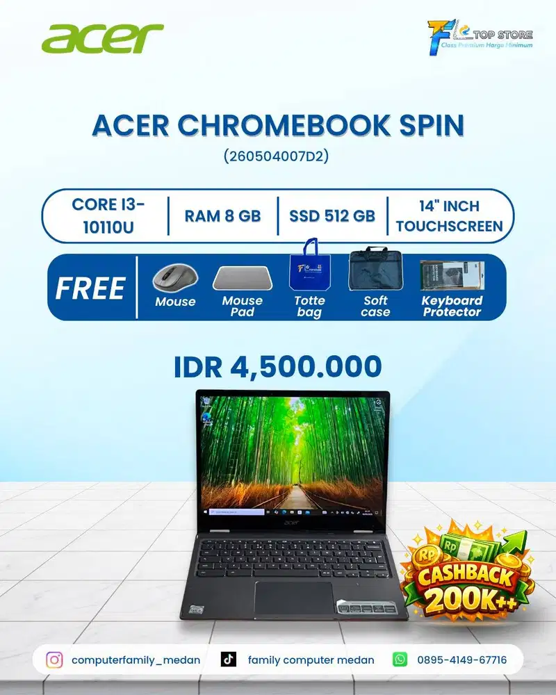 ACER TOUCHSCREEN X360 OLED INTEL CORE I3-1011OU 8/512 GB SSD/BACKLITE