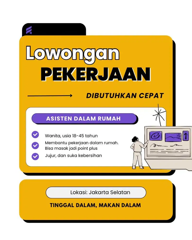 Dicari Asisten Rumah Tangga