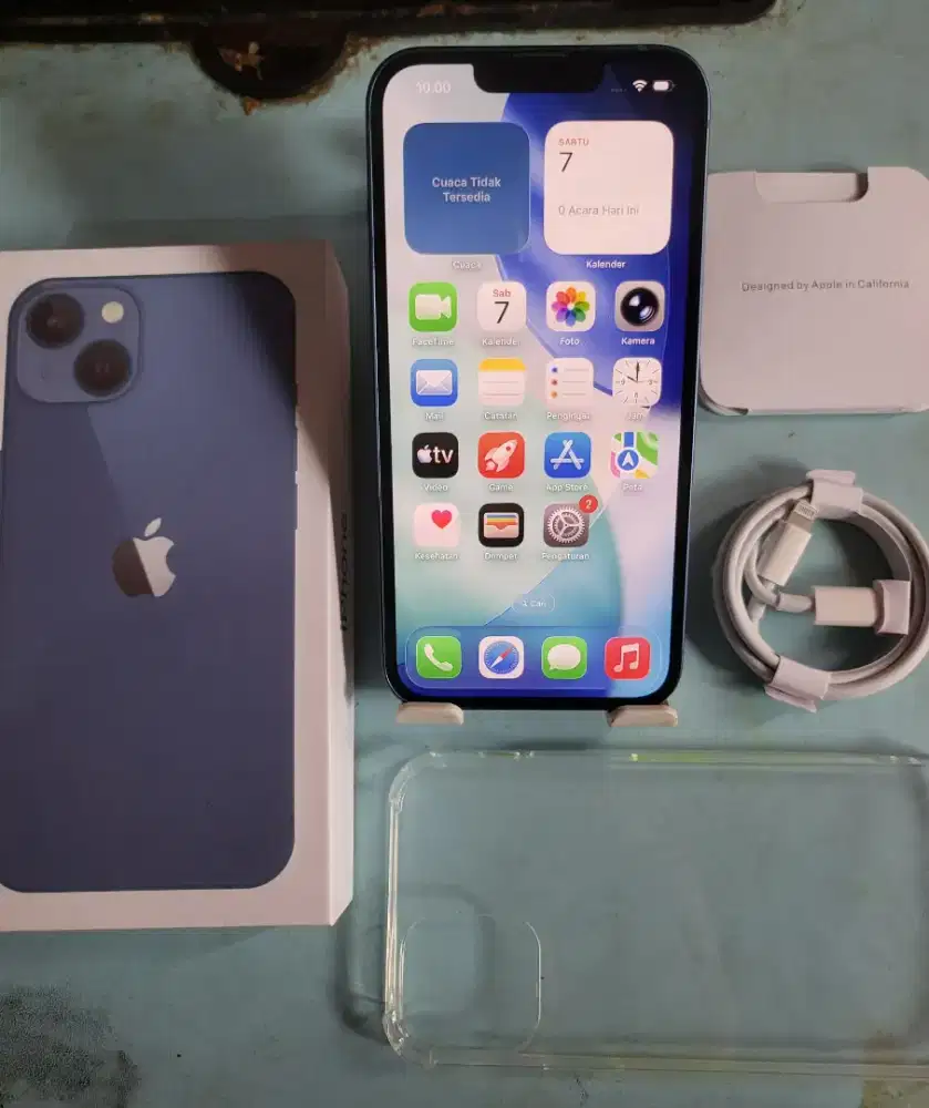 Iphone 13 128gb blue inter fullset mulus all operator normal semua