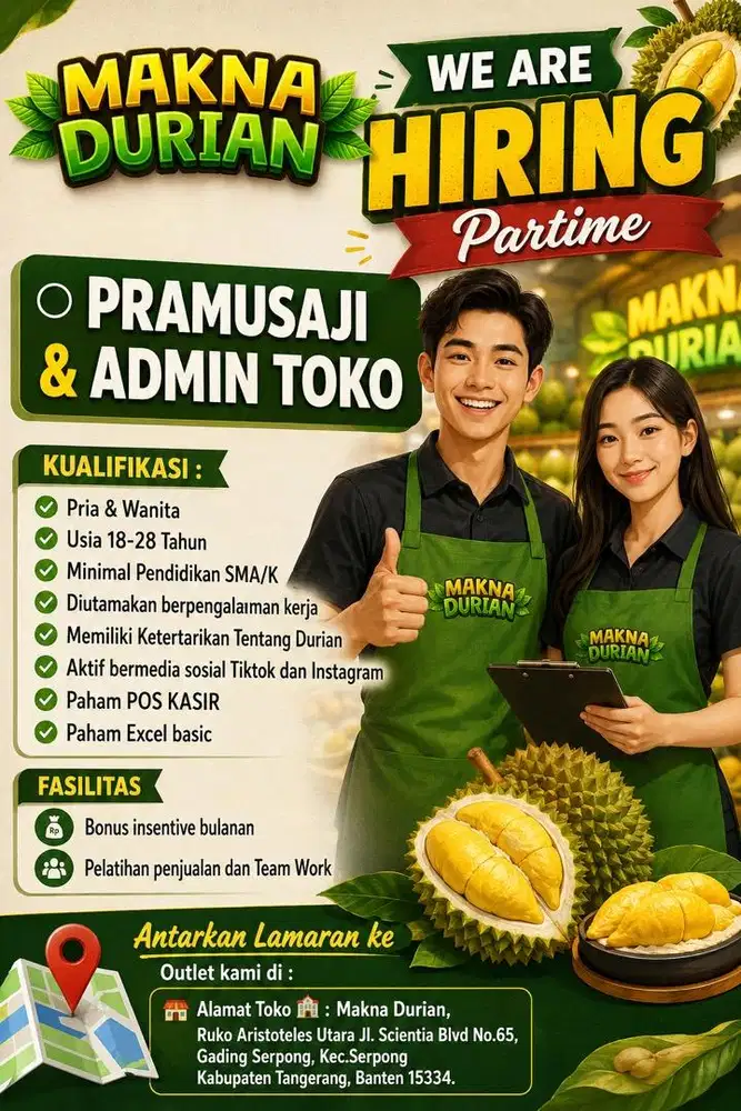 LOKER ADMIN TOKO DAN PRAMUSAJI
