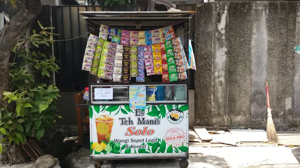 Dijual Gerobak Teh solo Lengkap Perabotan