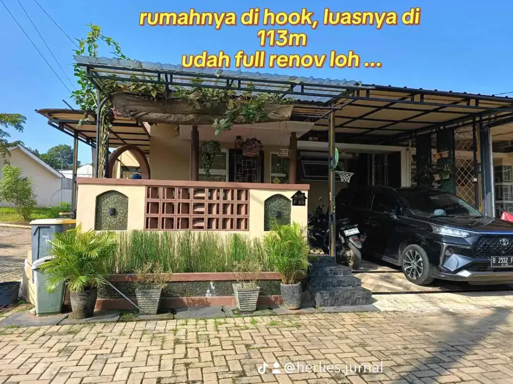 DIJUAL – Rumah Hook Full Renov Semi Furnished Hadap Taman di Relife Greenville