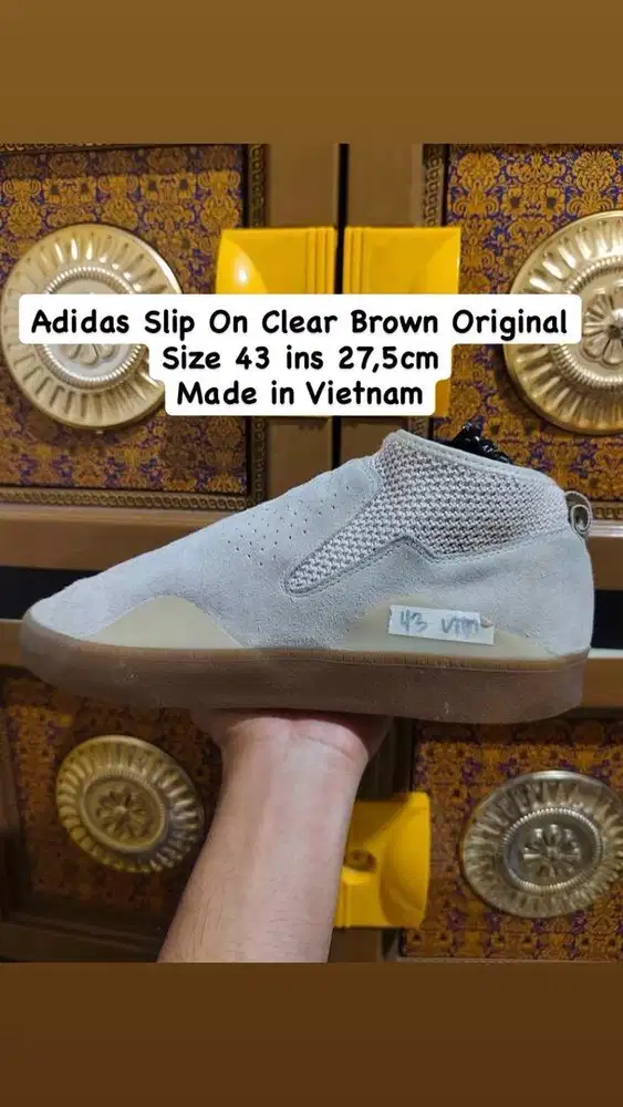 Adidas Slip On Clear Brown Original size 43