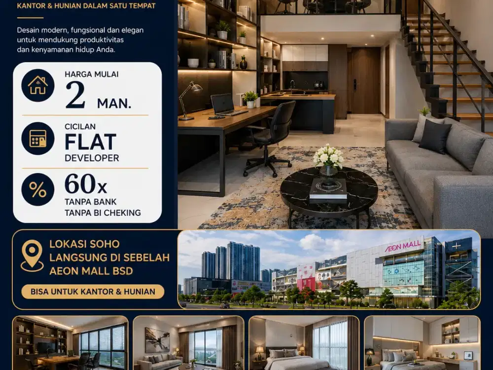 Dijual Cepat SOHO OFFICE @Apartemen Skyhouse BSD || Harga Mulai 1,8 Man