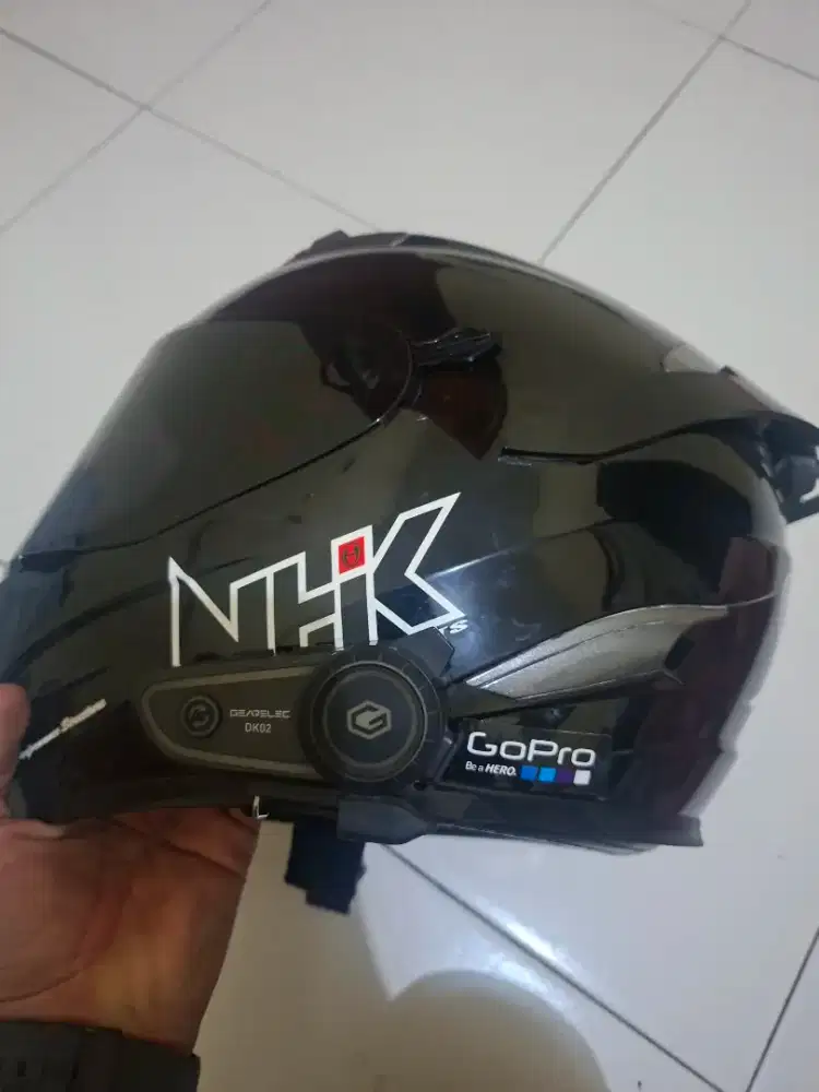 Helm NHK RX9 Fullface double visor go pro music