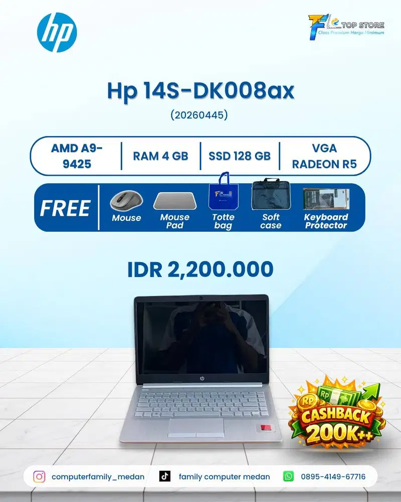 HP 14S-DK0XXX AMD A9-9425 RADEON R5 SSD 128GB