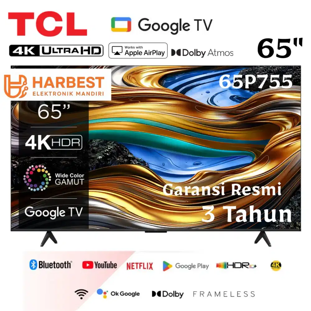 TCL 4K UHD 65 Google TV 65P755 AIPQ MEMC Dolby Atmos Wide Color GAMUT
