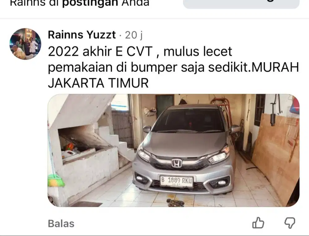 Honda Brio E Satya 2022 Silver Lunar