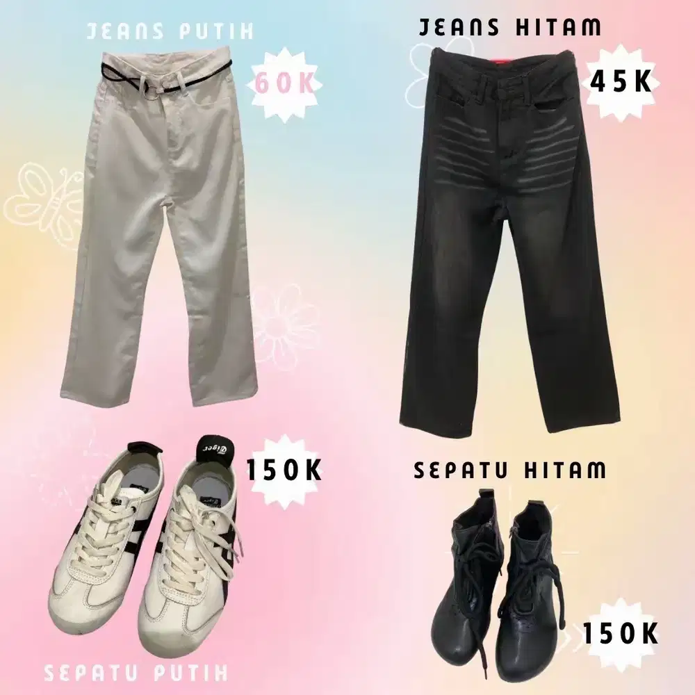 preloved celana dan sepatu