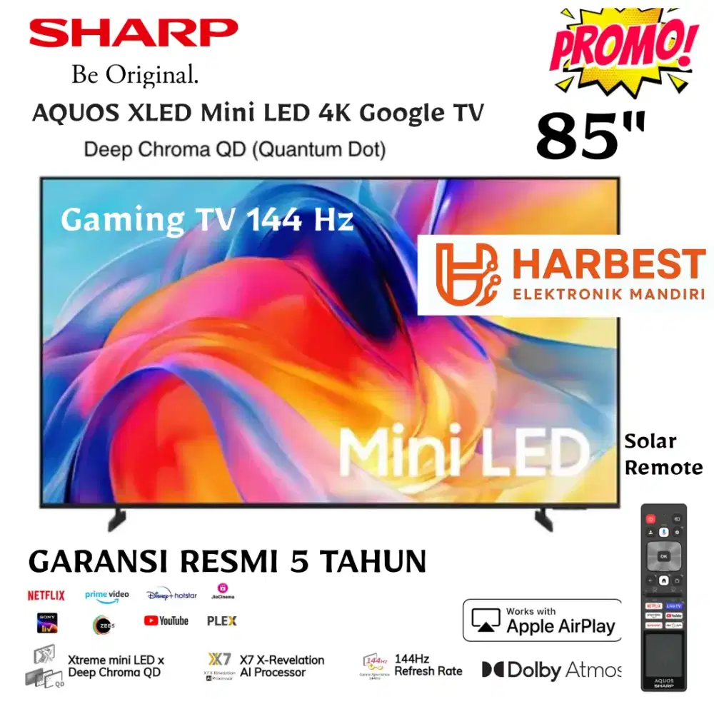 SHARP Aquos Mini LED XLED 4K Google TV 85 Inch - 4T-C85HU8500X
