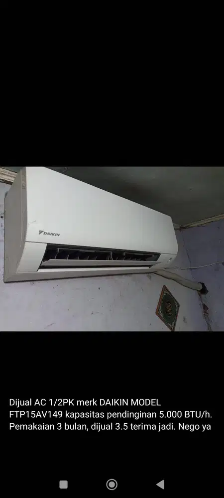 Ac daikin Inverter 1/2PK