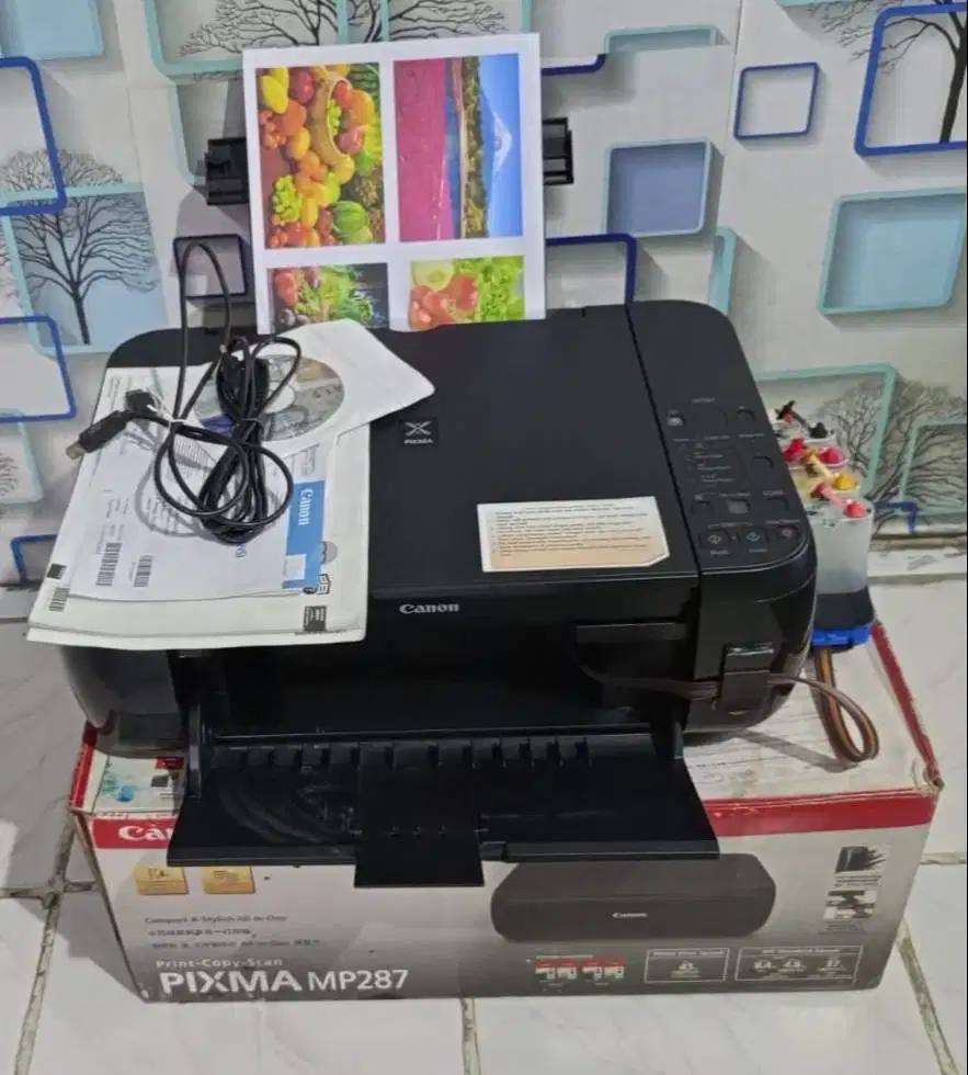 Printer Canon Pixma MP287 all in one infus normal full set