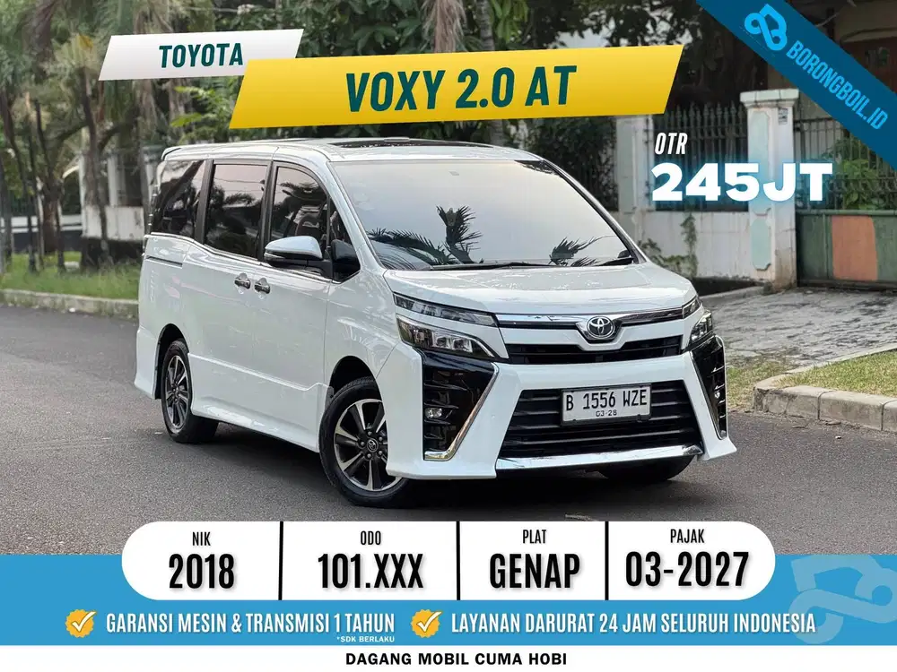 TANGAN PERTAMA TOYOTA VOXY 2.0 AT 2018 PUTIH LOW KM FULLSET