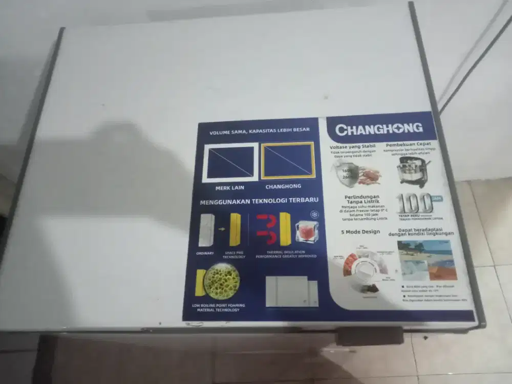 Di jual cepat freezer merek chanong