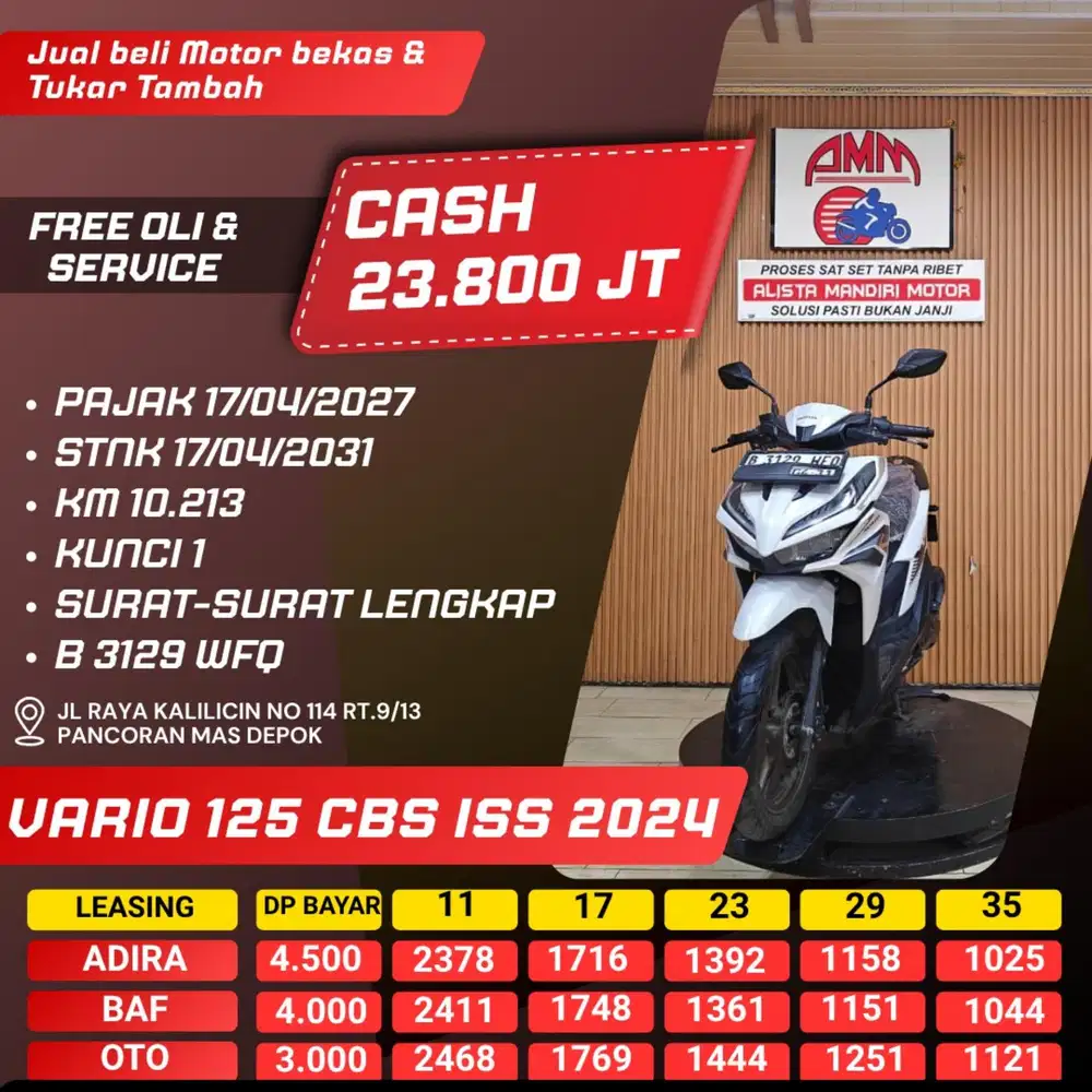 VARIO 125 CBS ISS SMARTKEY PAJAK HIDUP CASH / KREDIT ALISTA