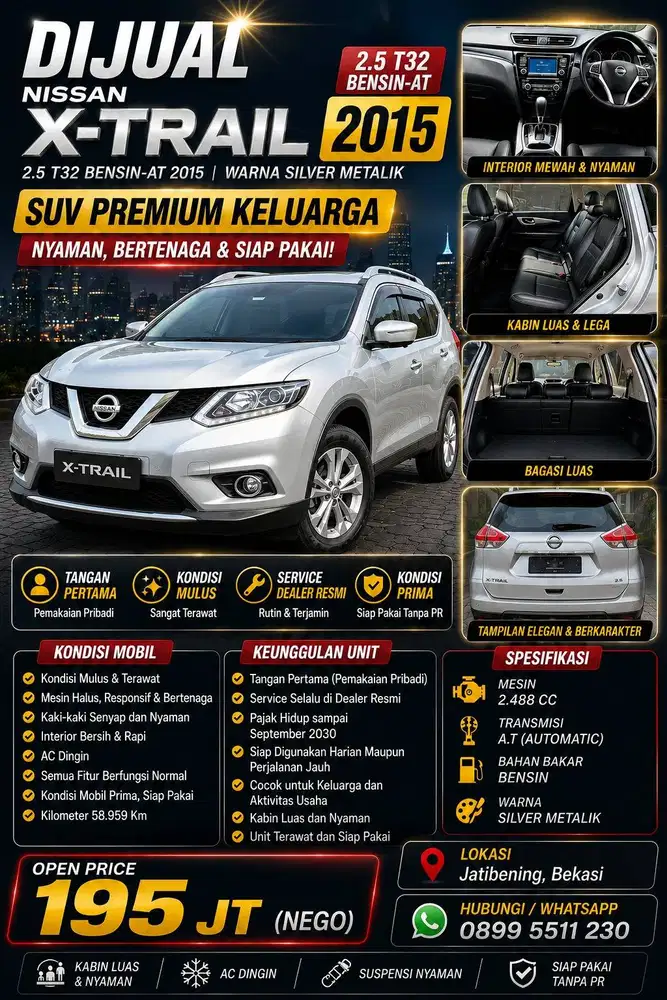 DIJUAL – NISSAN X-TRAIL 2.5 T32 Bensin-AT 2015