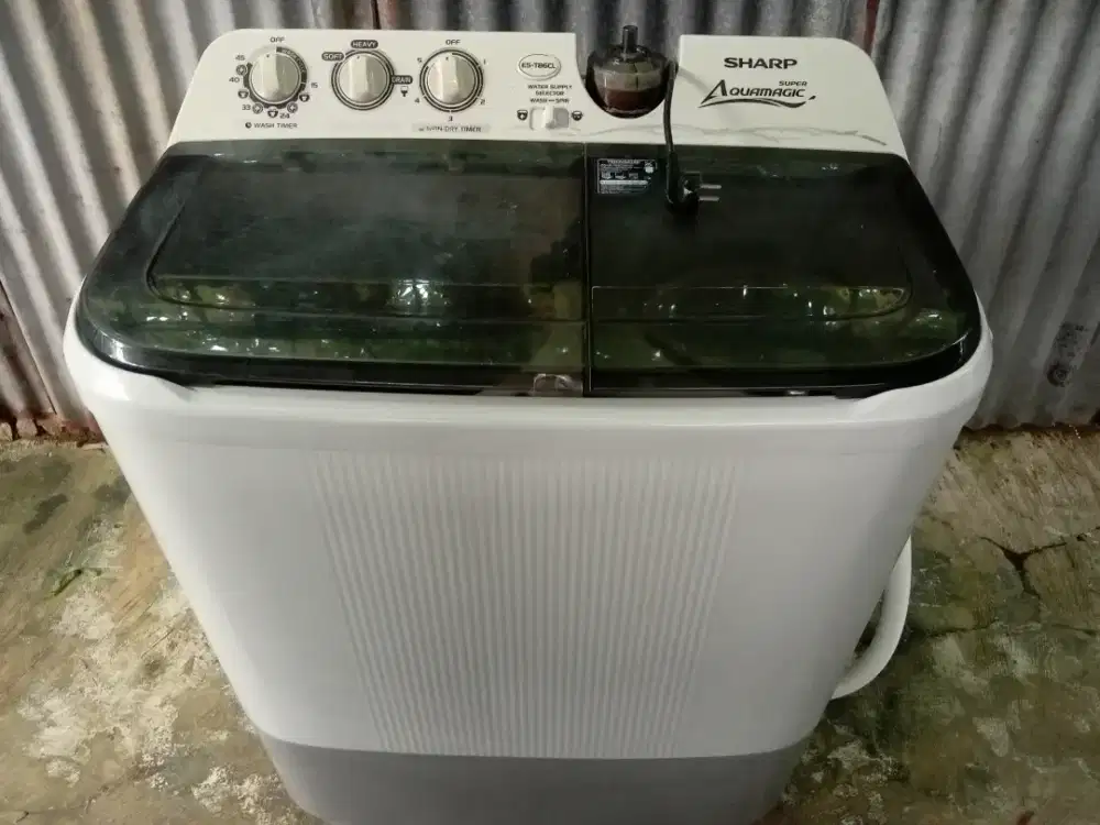 Mesin cuci 2tabung merek sharp 10kg masih orisinil
