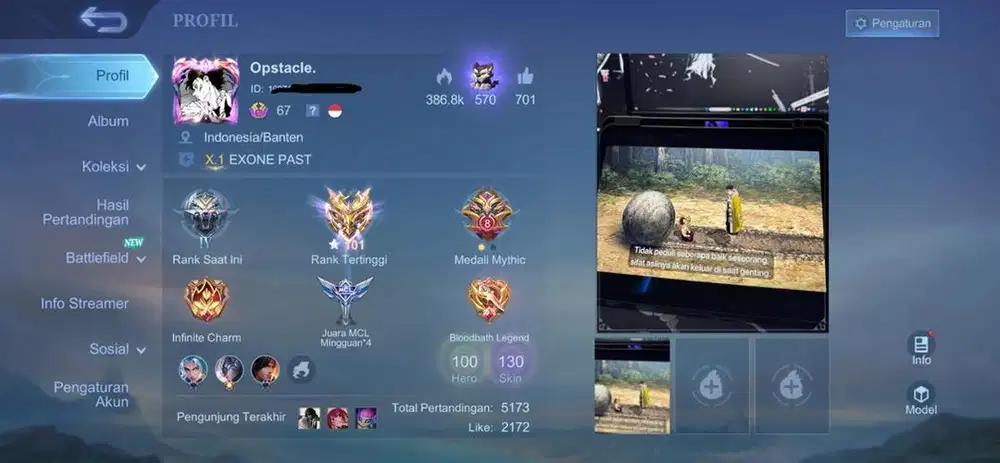 AKUN MOBILE LEGENDS  130 SKIN | COLLECTOR NATALIA | FULL EMBLEM