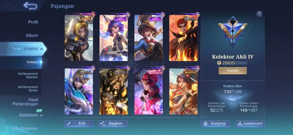 AKUN MOBILE LEGENDS  130 SKIN | COLLECTOR NATALIA | FULL EMBLEM