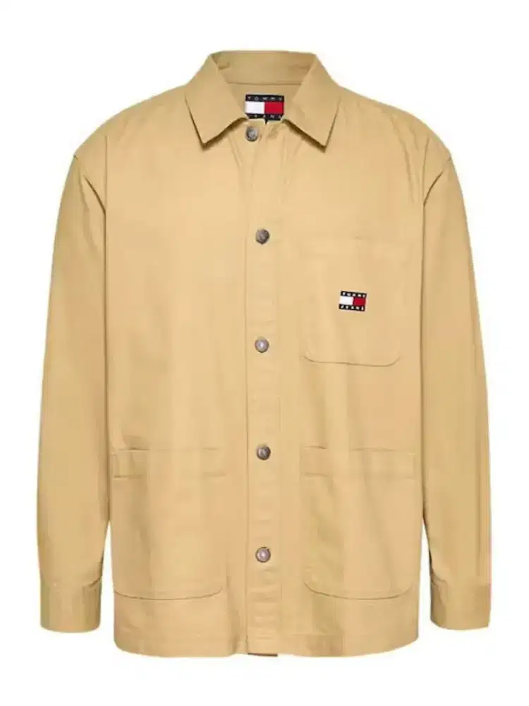 Tommy hilfiger overshirt longsleeve denim shirt beige