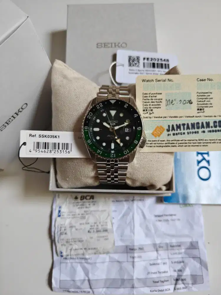 Seiko GMT sprite SSK035K1 Original bekas bagus normal semua siap pakai