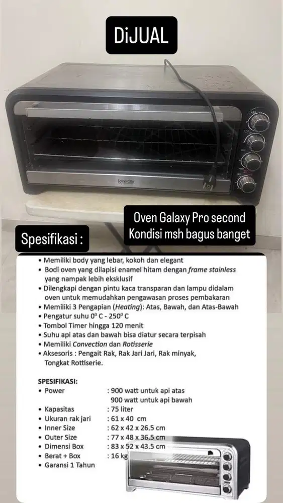 Oven Signora Galaxy 75liter