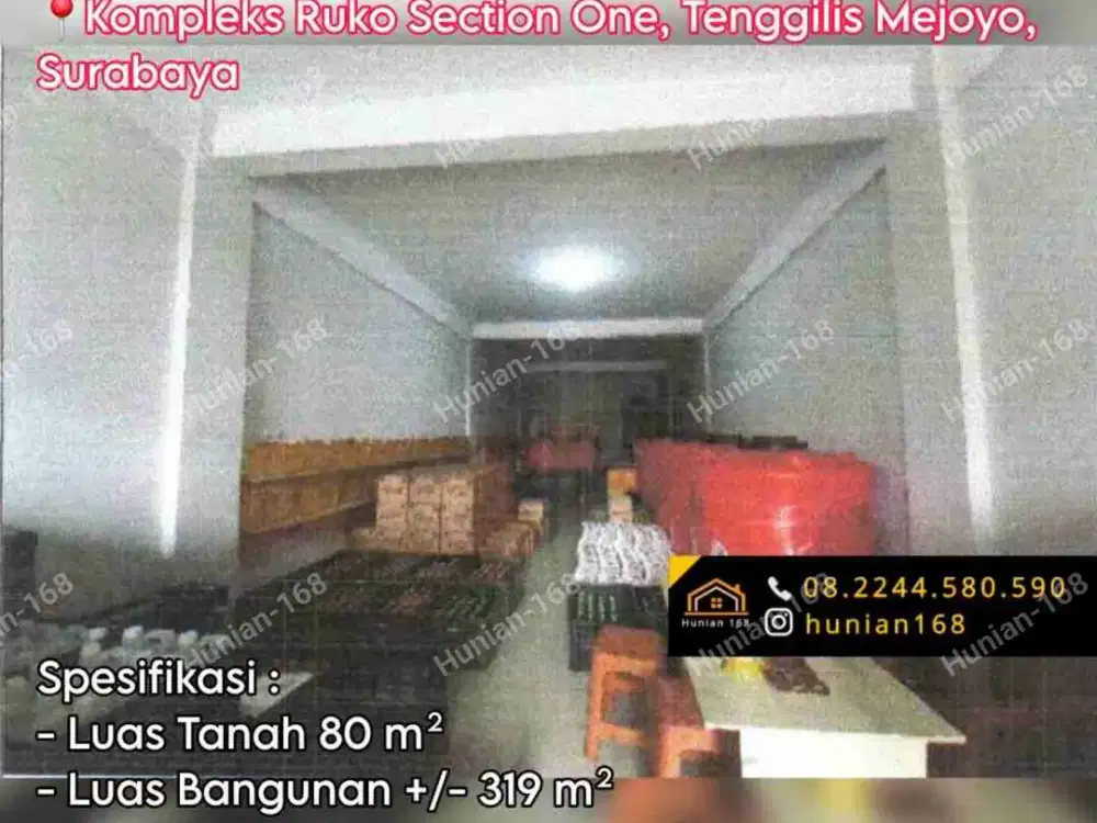 Jual Ruko Kompleks Section One Tenggilis Mejoyo Kendangsari Kutisari Raya Rungkut Industri Surabaya Timur Selatan