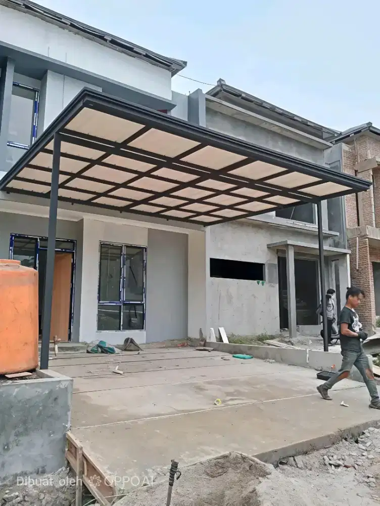 Kanopi cardoba atap alderon + rangka besi hollo galvanis