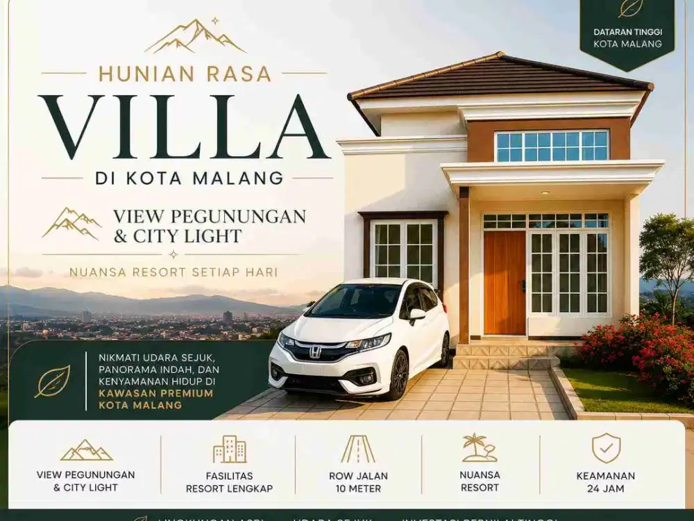 Rumah Kota Malang dengan City Light Memukau & Fasilitas Resort