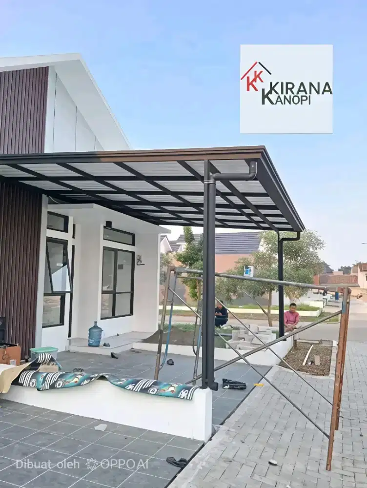Kanopi cardoba atap alderon + rangka besi hollo galvanis